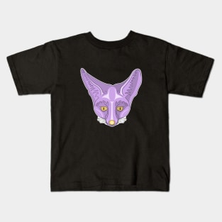 cute purple rappel fox face Kids T-Shirt